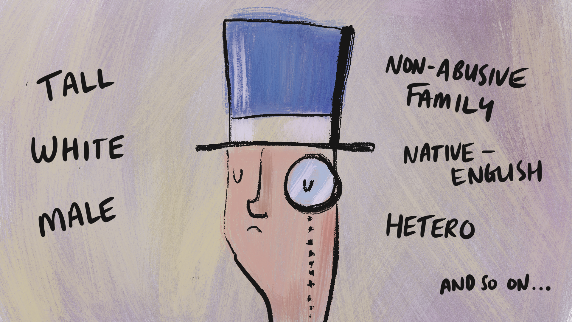 A cartoon character of a man with a top hat and a monocle